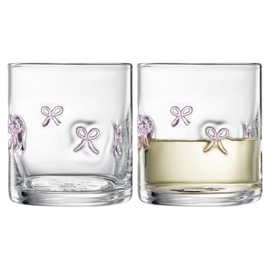 Kitchen Tools & Cookware: Khen Bowtie Tumblers Set Stylish Break Resistant Acrylic Drinkware for Cocktail Wedding Gift Use - Set of 2 Pink by Khen Site