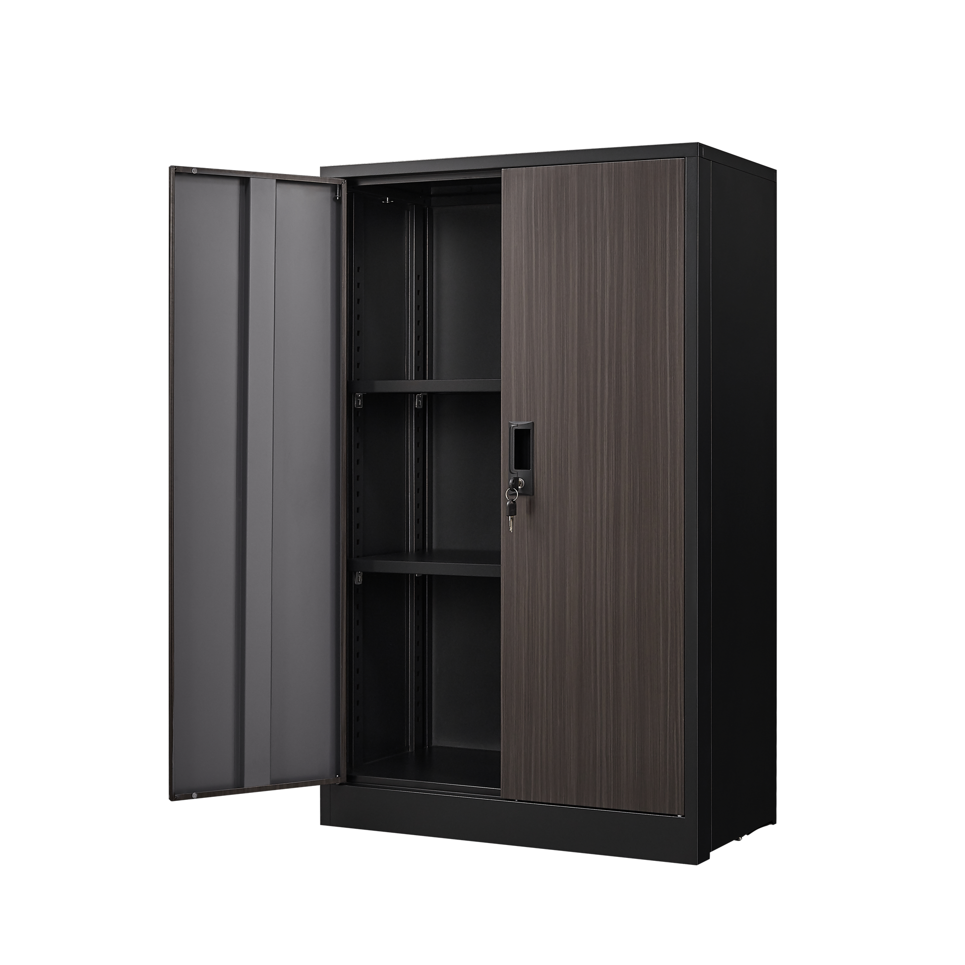 Security Camera: Metal Storage Cabinet with Locking Doors and Adjustable Shelf, Folding Filing Storage Cabinet , Folding Storage Locker Cabinet for Home Office,School,Garage, Black by Streamdale Furniture