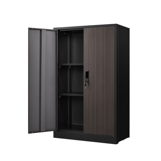 Security Camera: Metal Storage Cabinet with Locking Doors and Adjustable Shelf, Folding Filing Storage Cabinet , Folding Storage Locker Cabinet for Home Office,School,Garage, Black by Streamdale Furniture