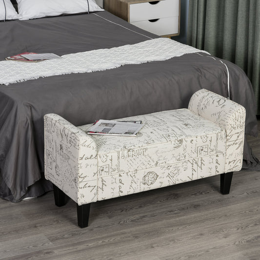 Garden & Outdoor: HOMCOM Armed Scripted Bench Seat Cushions Home Furniture Upholstered by Taupe Shadow