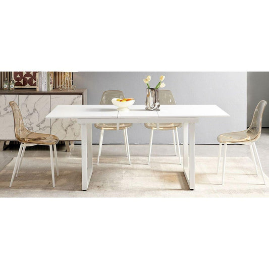 1+4,5pieces dining set, Table metal leg Mid-century Dining Table for 4-6 people With Mdf Table Top, Pedestal Dining Table, End Table Leisure Coffee Table