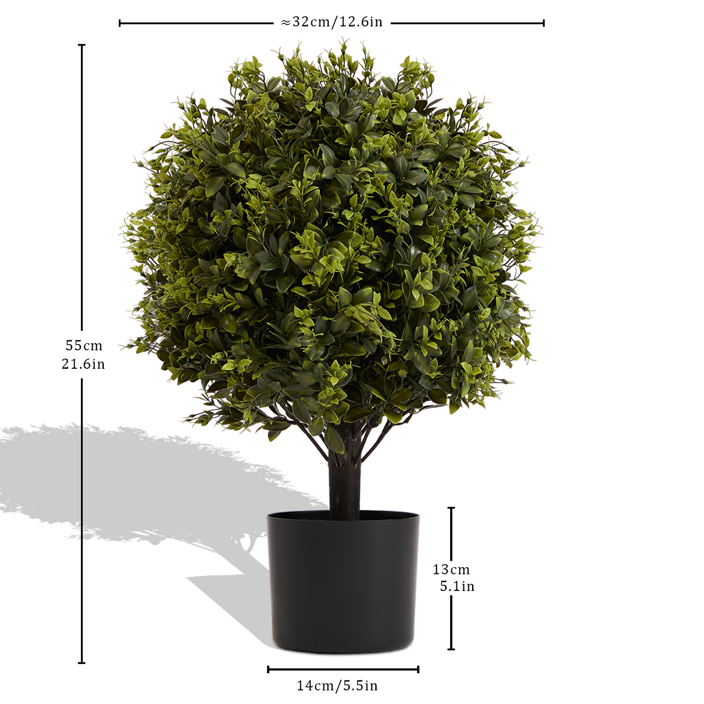UV protection  Ball Topiary Tree for indoor outdoor Hot sales Artificial plants Greenery decoration in pot 55cm 2pcs/set