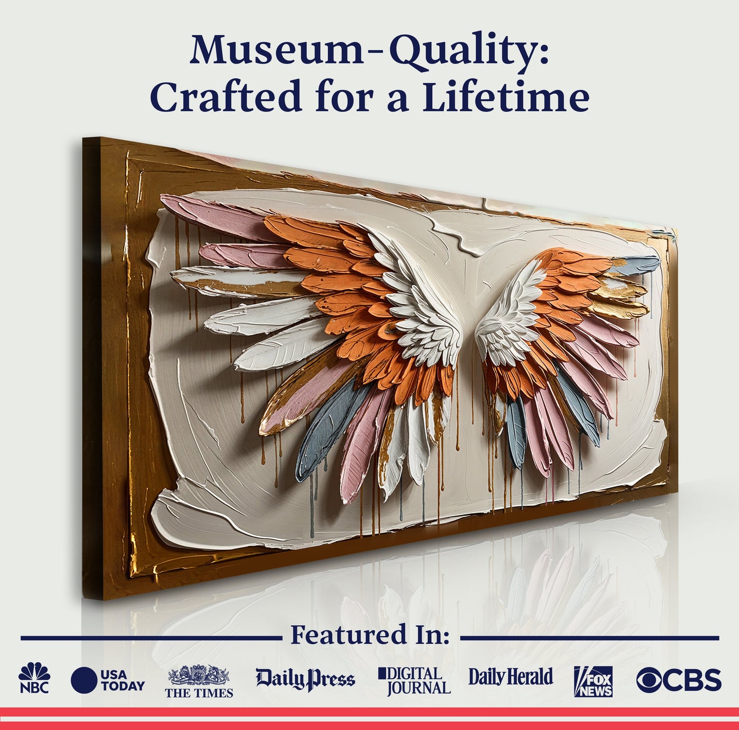 Angelic Wings Impasto Wall Art
