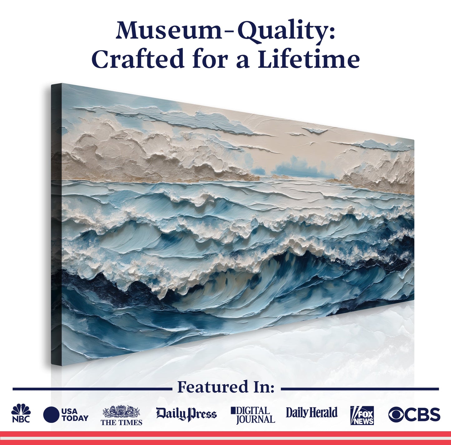 Ocean Embrace Impasto Wall Art