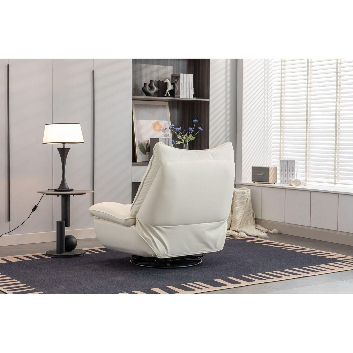 270 Swivel Glider Recliner Chair, Power Recliner Rocking Chair, USB Port Charge for Nursery Chair with Atmosphere Lamp for Living Room Bedroom Apartment