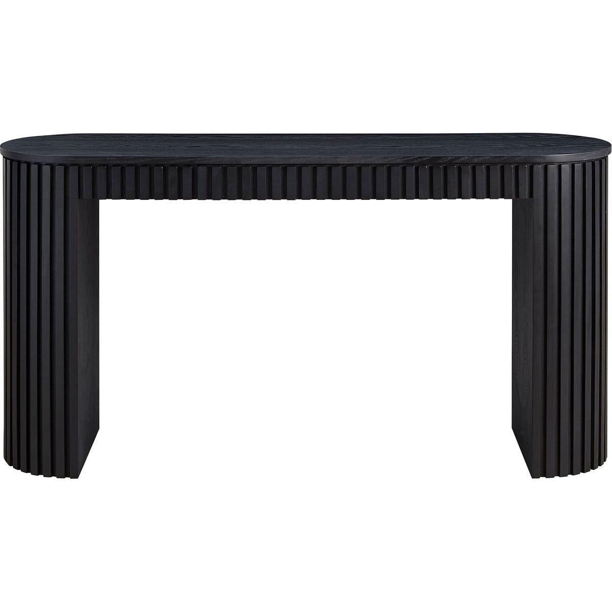 Lighting Fixture: 59.05'' Modern Console Table with Drawer for Entryway with Unique Vertical Stripe Design for Living Room Hallway Foyer Entrance Study,BLACK by Streamdale Furniture