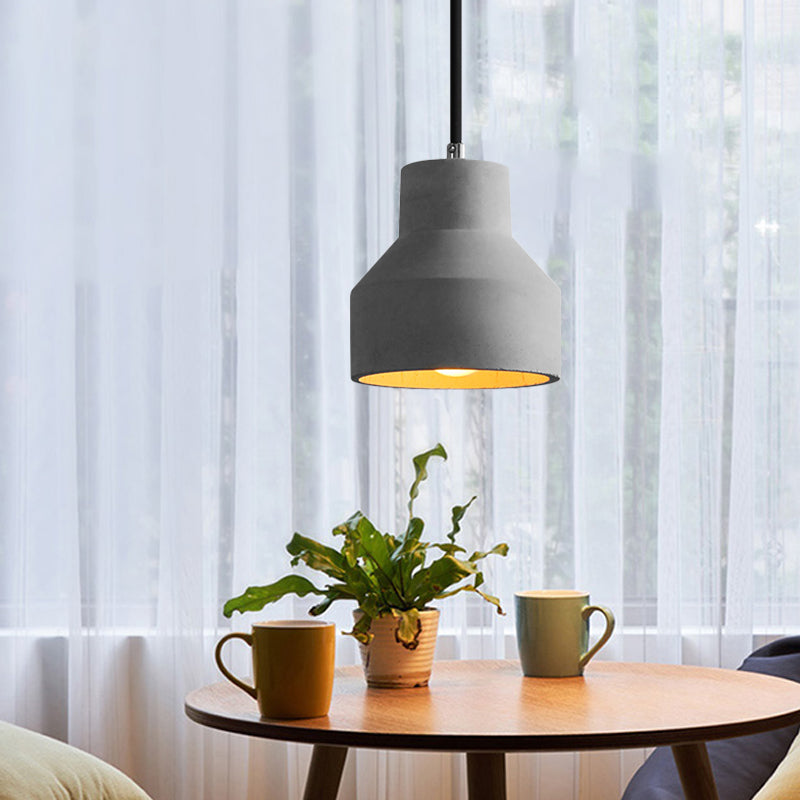Hadley Industrial Pendant Lamp: Grey Cement Dome for Vintage Charm