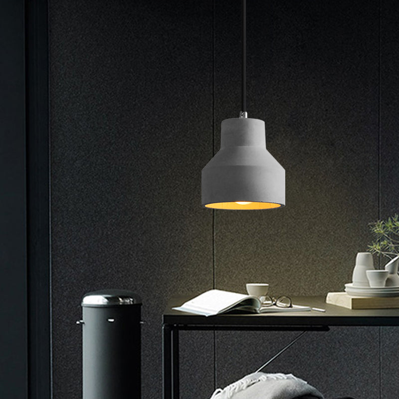 Hadley Industrial Pendant Lamp: Grey Cement Dome for Vintage Charm