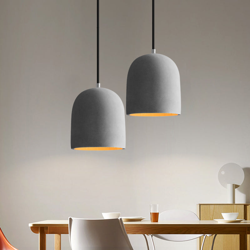 Hadley Industrial Pendant Lamp: Grey Cement Dome for Vintage Charm
