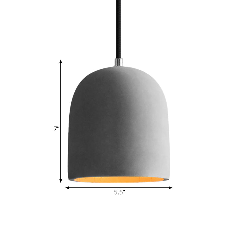 Hadley Industrial Pendant Lamp: Grey Cement Dome for Vintage Charm