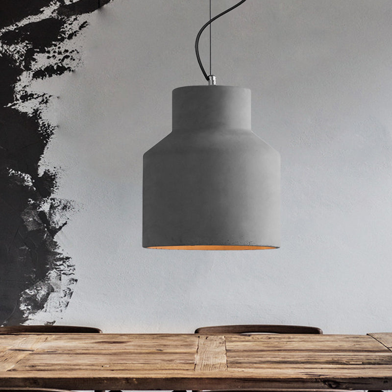 Hadley Industrial Pendant Lamp: Grey Cement Dome for Vintage Charm