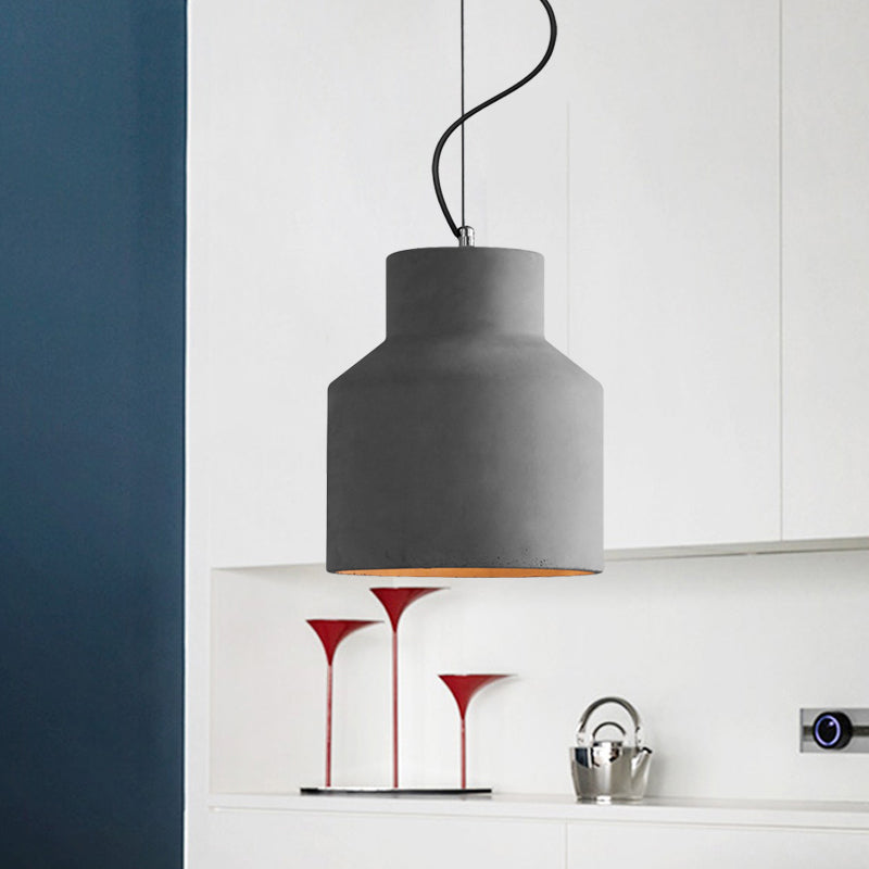 Hadley Industrial Pendant Lamp: Grey Cement Dome for Vintage Charm