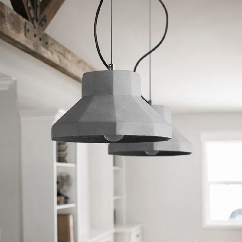 Hadley Industrial Pendant Lamp: Grey Cement Dome for Vintage Charm