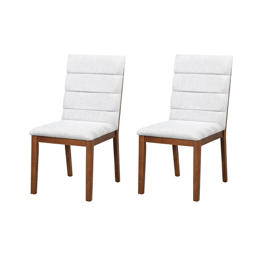 Walnut & Tufted Upholstery Modern Dining Chairs Set of 2 – Stylish Comfort for Every Space
