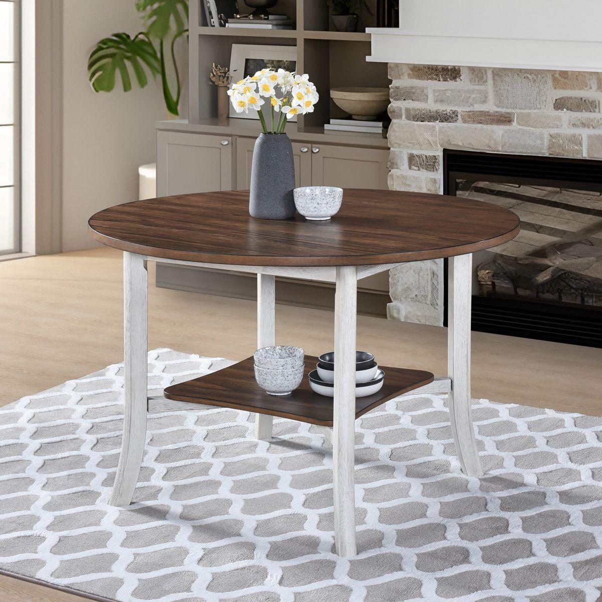 WOODHOMER Round Dining Furniture Set 1Table with 4 chairs