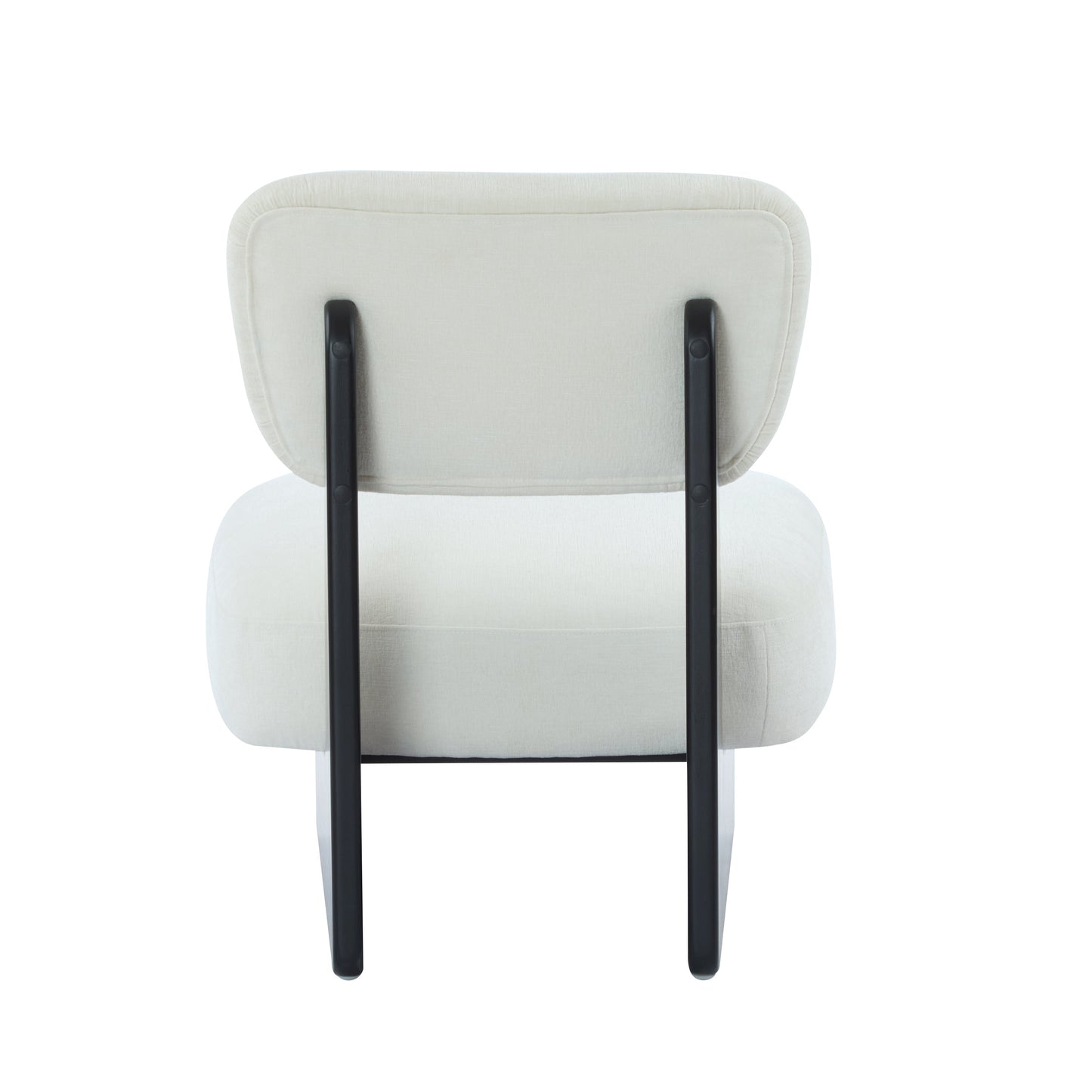 [Set of 2] Modern Beige Lounge Chair with Polyester Upholstery, Sturdy Black Wood Base, Minimalist Design, Stylish and Comfortable Accent Seating for Living Room, Bedroom, or Office