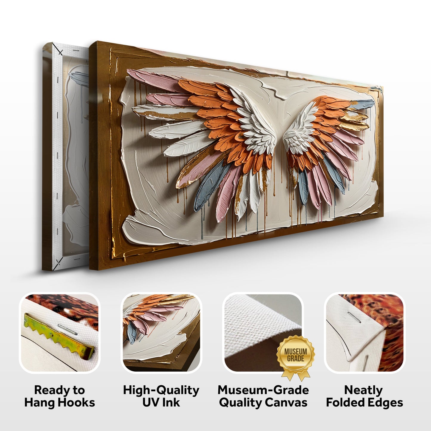 Angelic Wings Impasto Wall Art