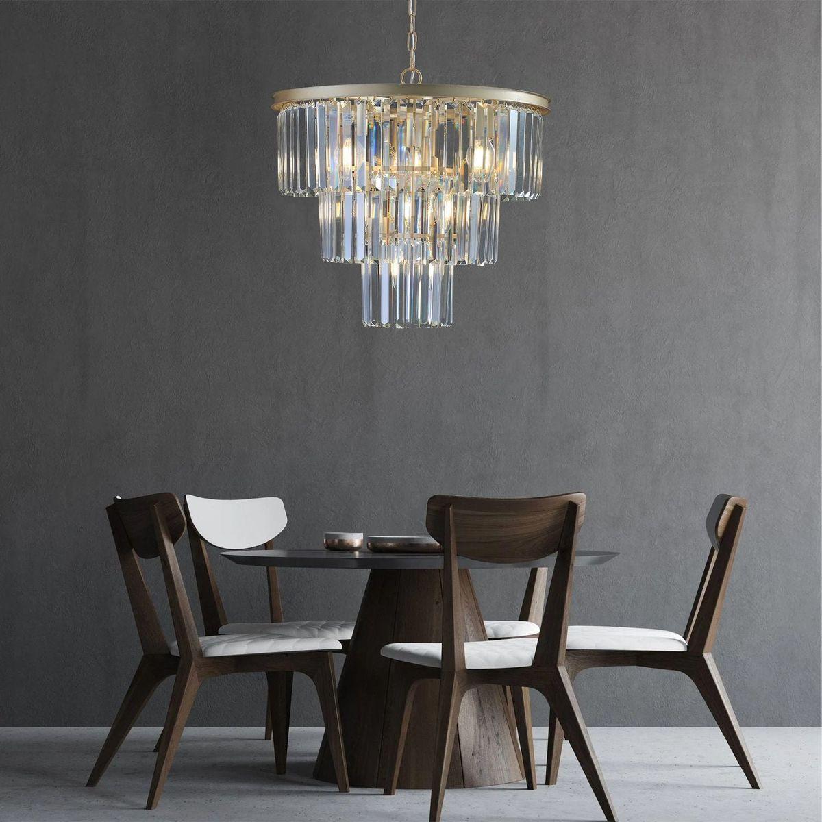 Smart Light Bulb: Gold Luxury Crystal Chandelier Modern Chandeliers Lights by Streamdale Furniture
