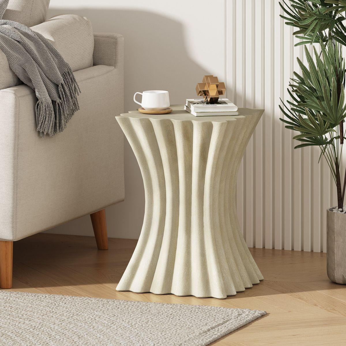 Outdoor Living: MGO Archaistic Wavy Side Table by Streamdale Furniture