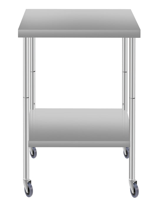 24''*18'' Commercial Work Table for Restaurant and Home Stainless Steel Kitchen Prep Table with Under Shelf and wheels