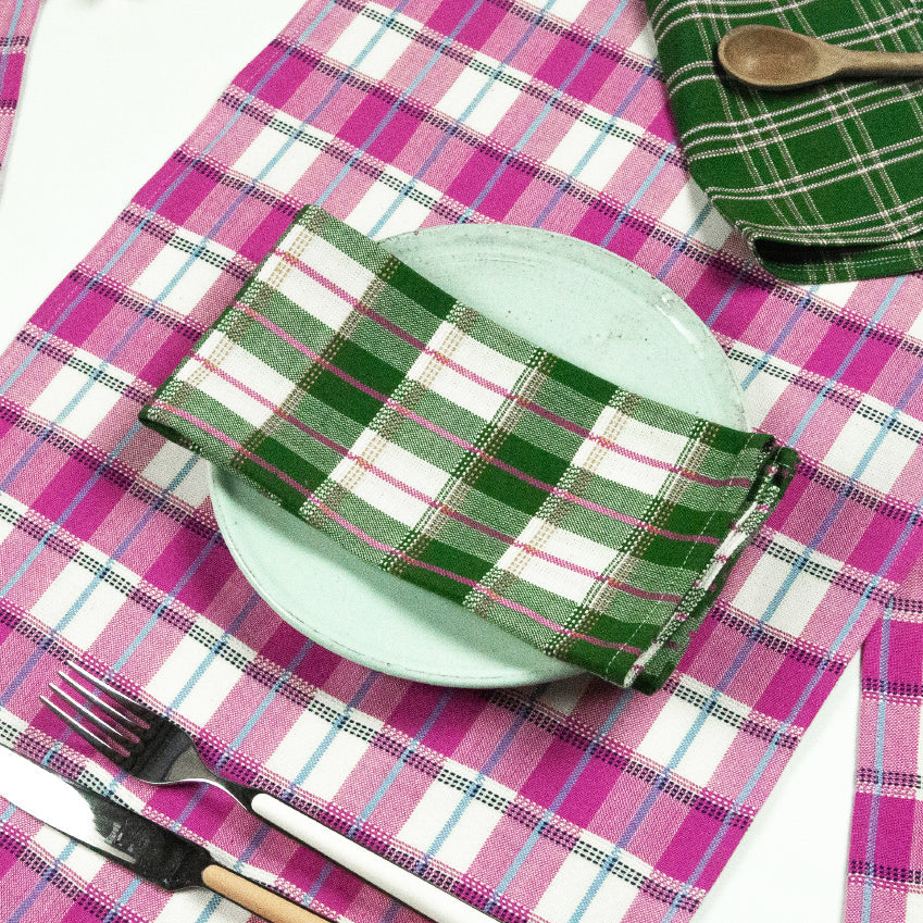 San Andres Gingham Pink & Ivory Placemat
