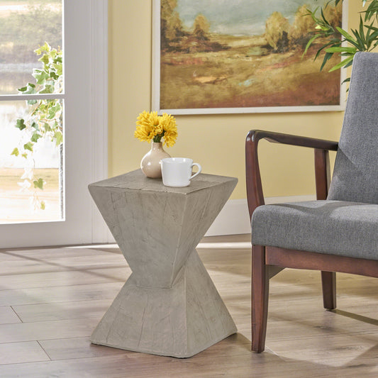 Lighting Fixture: GEOMETRIC MGO SIDE TABLE,LIGHT GRAY COLOR by Streamdale Furniture
