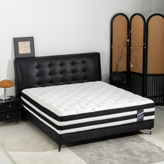12 Inch Queen Size Breathalle Cool Cover Oekotex-100 Memory Foam Individual Pocket Spring Hybrid Mattress
