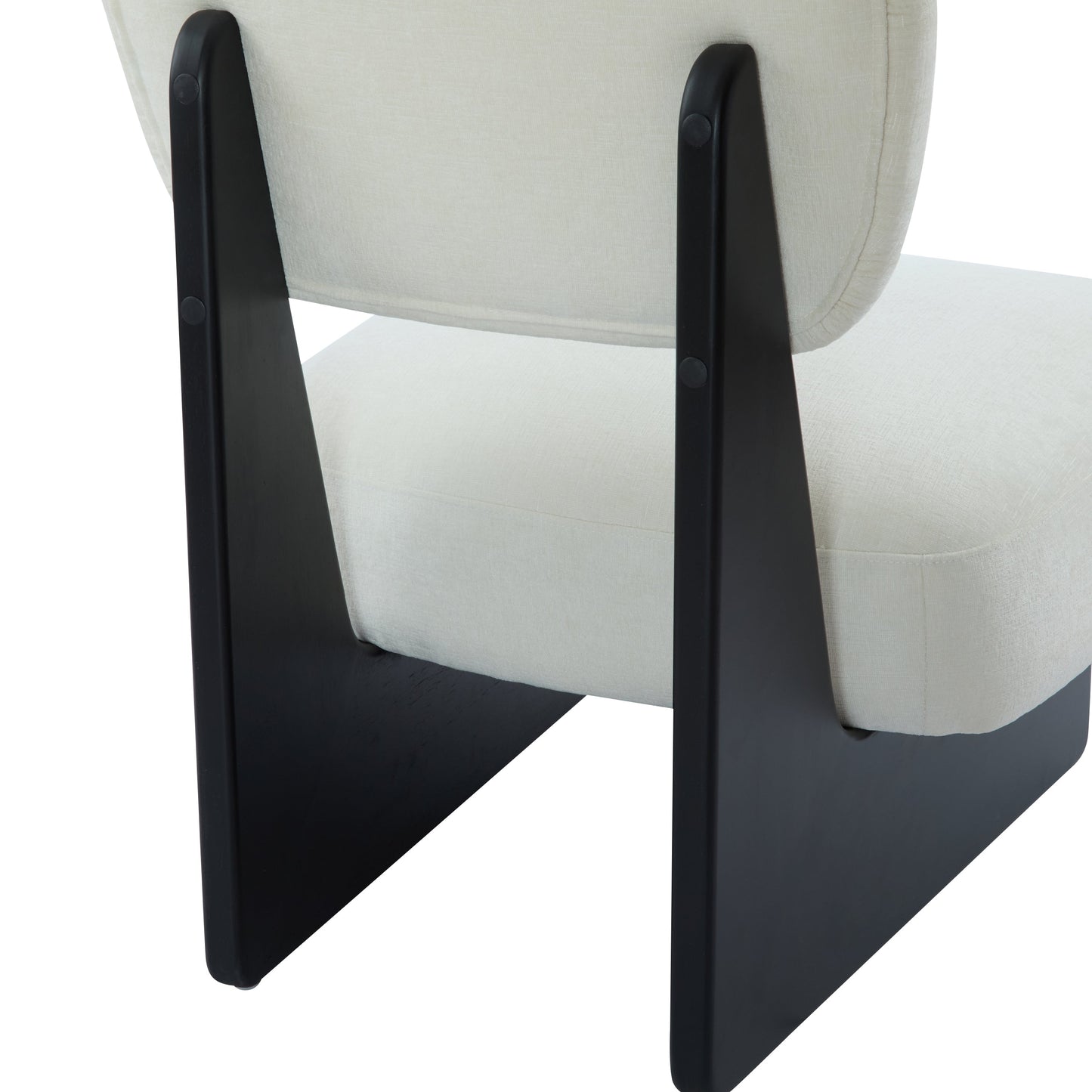 [Set of 2] Modern Beige Lounge Chair with Polyester Upholstery, Sturdy Black Wood Base, Minimalist Design, Stylish and Comfortable Accent Seating for Living Room, Bedroom, or Office