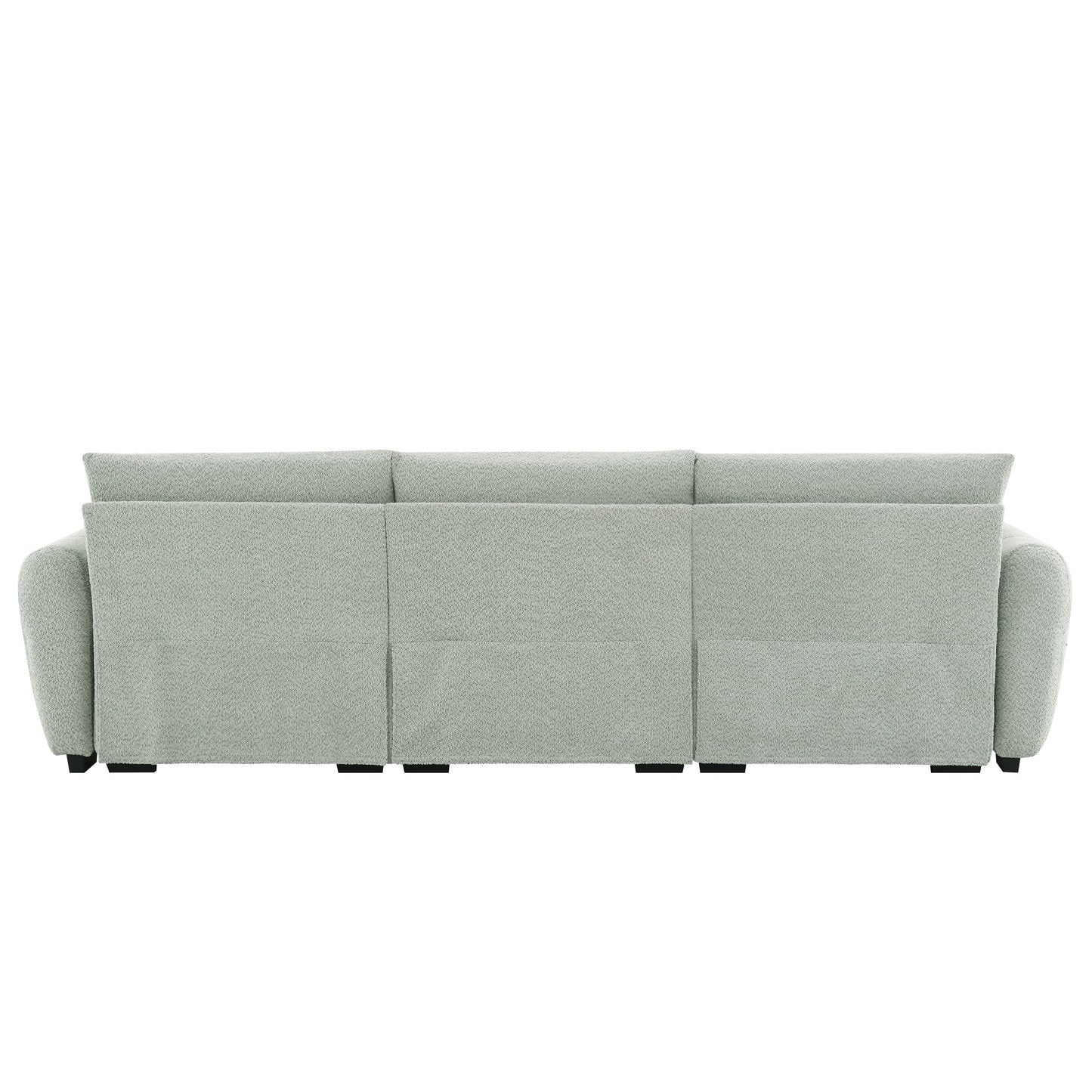 [VIDEO] 110' Modular Sectional Sofa, L Shape with Extra-large Seat, Pull-line Design, Movable Ottoman, High Density Foam, Free Combination, Sturdy Metal&Wood Frame, Boucle Fabric, 3 Colors