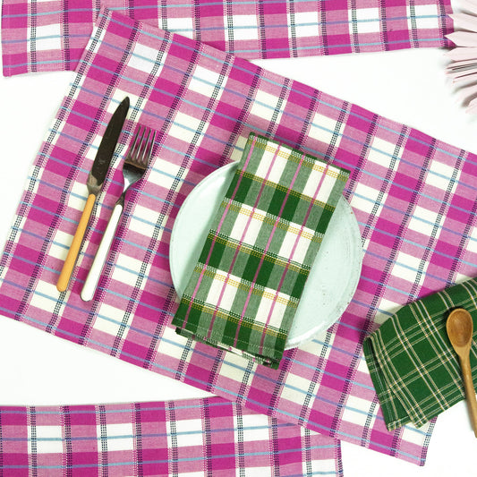 San Andres Gingham Pink & Ivory Placemat