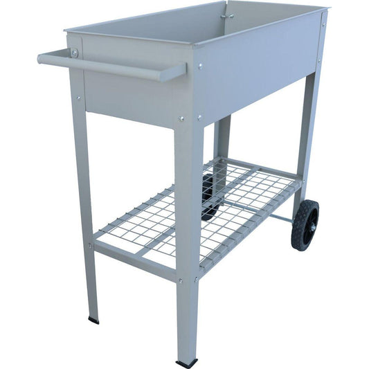 Bedroom Bedding & Decor: Aveyas Mobile Metal Raised Garden Bed Cart with Legs, Elevated Tall Planter Box with Wheels for Outdoor Indoors House Patio Backyard Vegetables Tomato DIY Herb Grow (Gray) by Streamdale Furniture