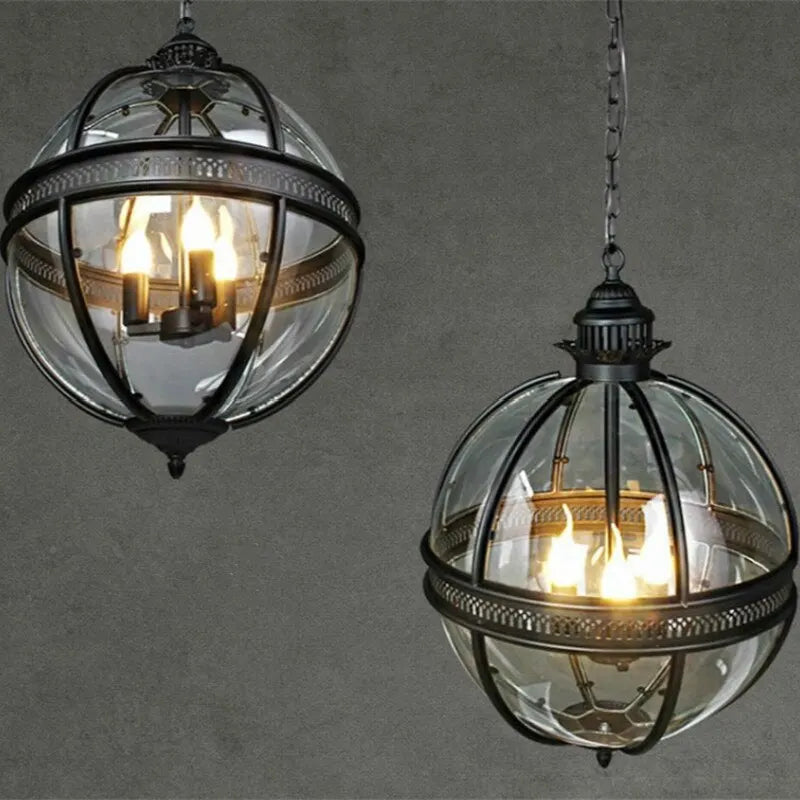 Vintage Loft Globe Pendant Lights - Retro Outdoor Lighting for Garden and Yard
