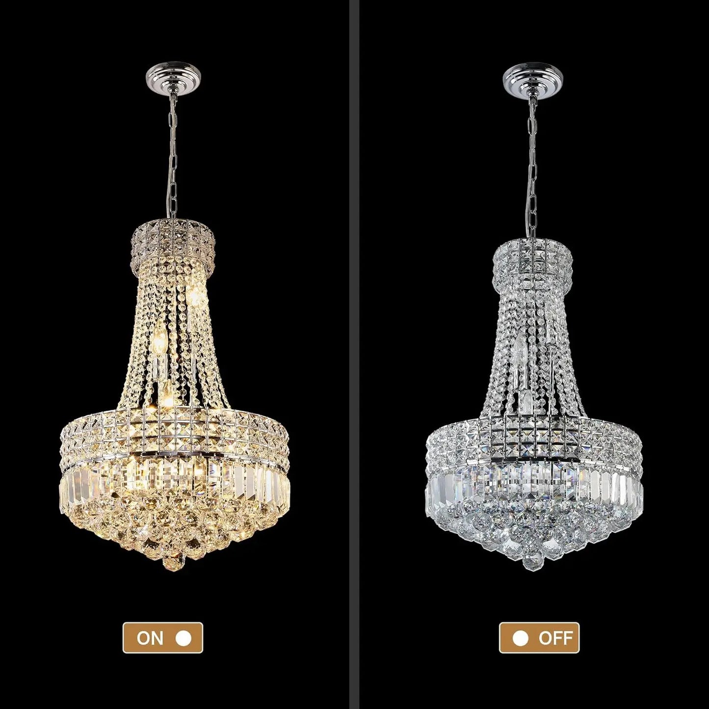 Modern Crystal Chandeliers for Dining Room Lights Fixtures Silver Chandeliers for Bedroom Round Crystal Hanging Ceiling Lighting