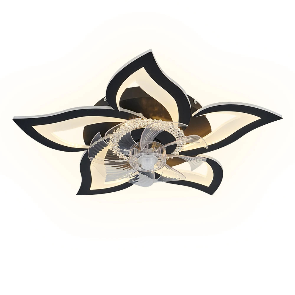 IRALAN Ceiling Fan with Lights,Modern Dimmable Flower Shape, Remote Control/app Control,Timing 6 Gear Speeds Fan Ceiling Lamp