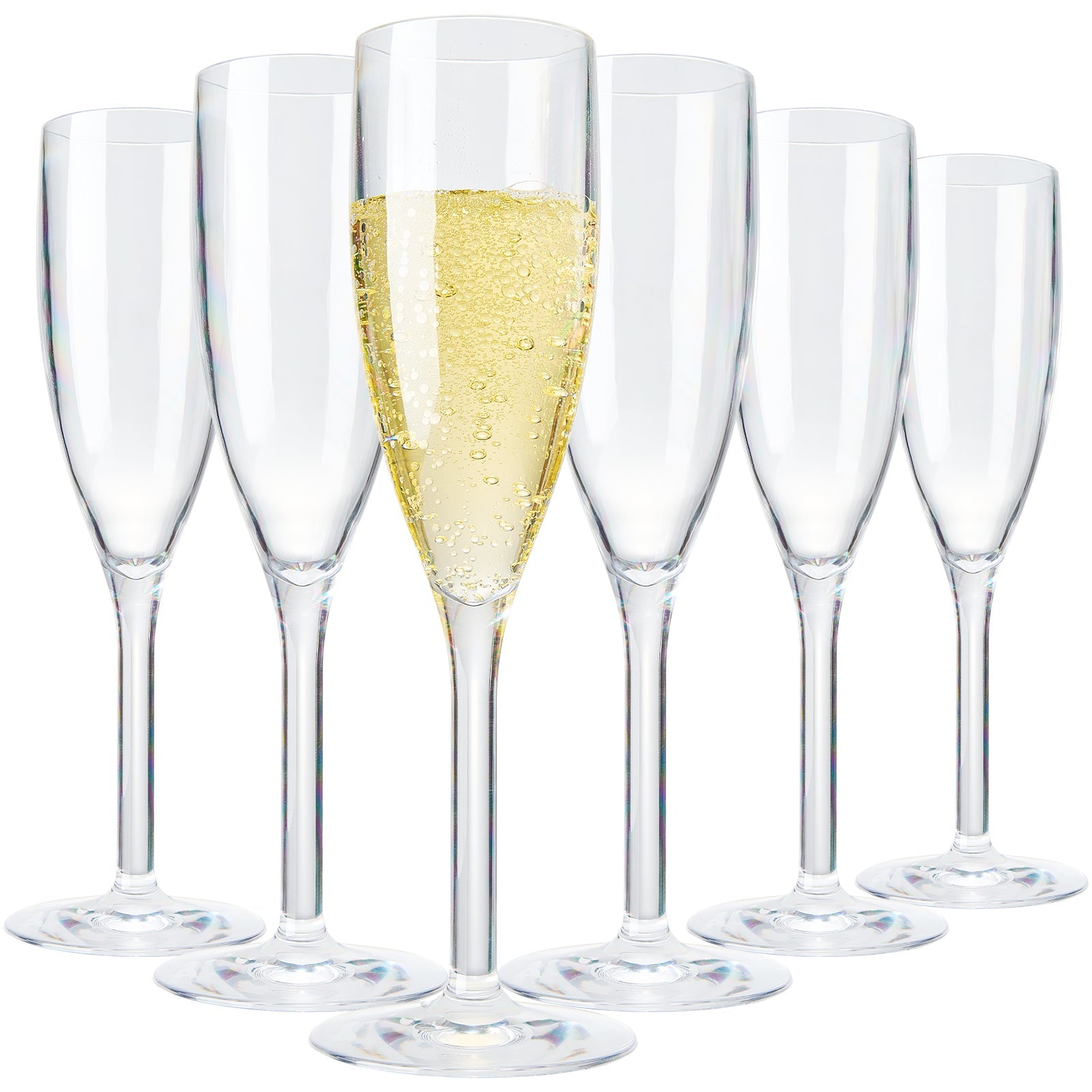 Dining & Tableware: Barcelona Acrylic Champagne Flute Glassware, Set of 6 by Khen Site