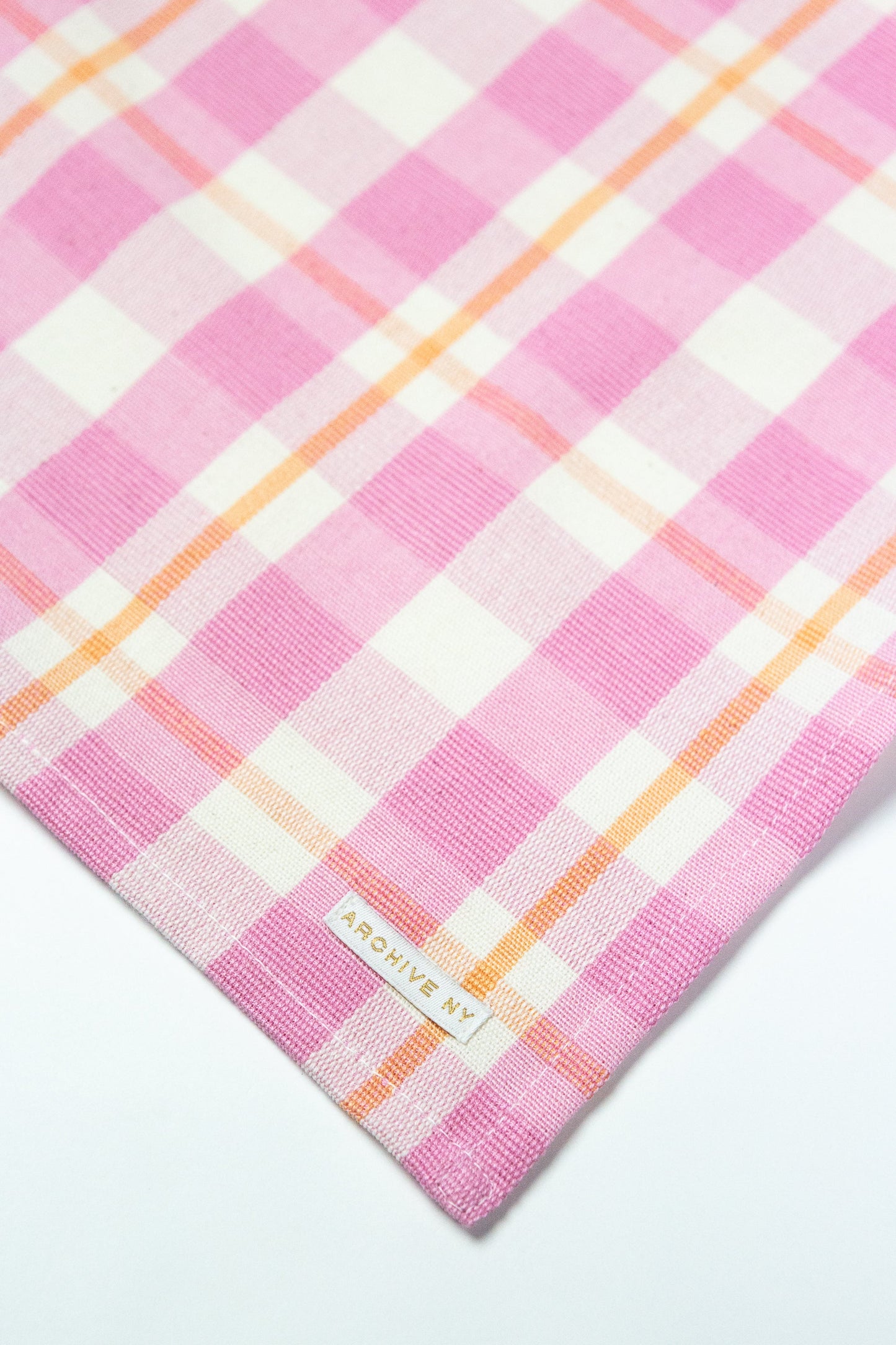 Archive NY Abigail Plaid Dinner Napkin in Bubblegum