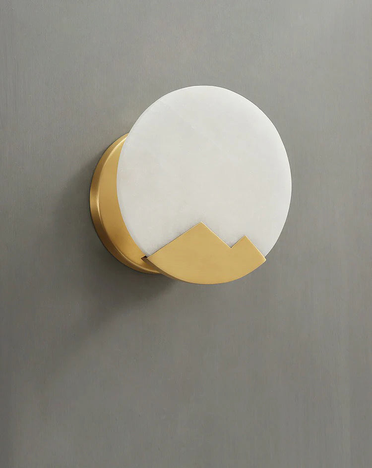 Alabaster Brass Wall Light