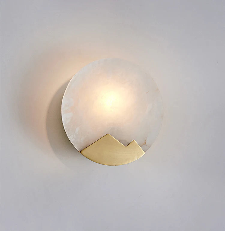 Alabaster Brass Wall Light