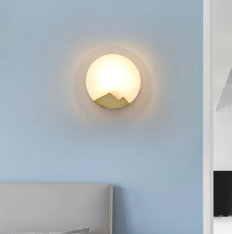 Alabaster Brass Wall Light