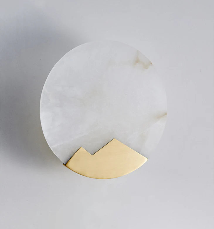 Alabaster Brass Wall Light