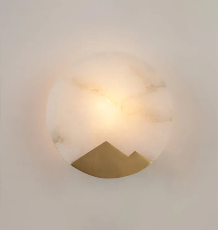 Alabaster Brass Wall Light