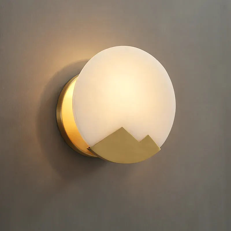 Alabaster Brass Wall Light