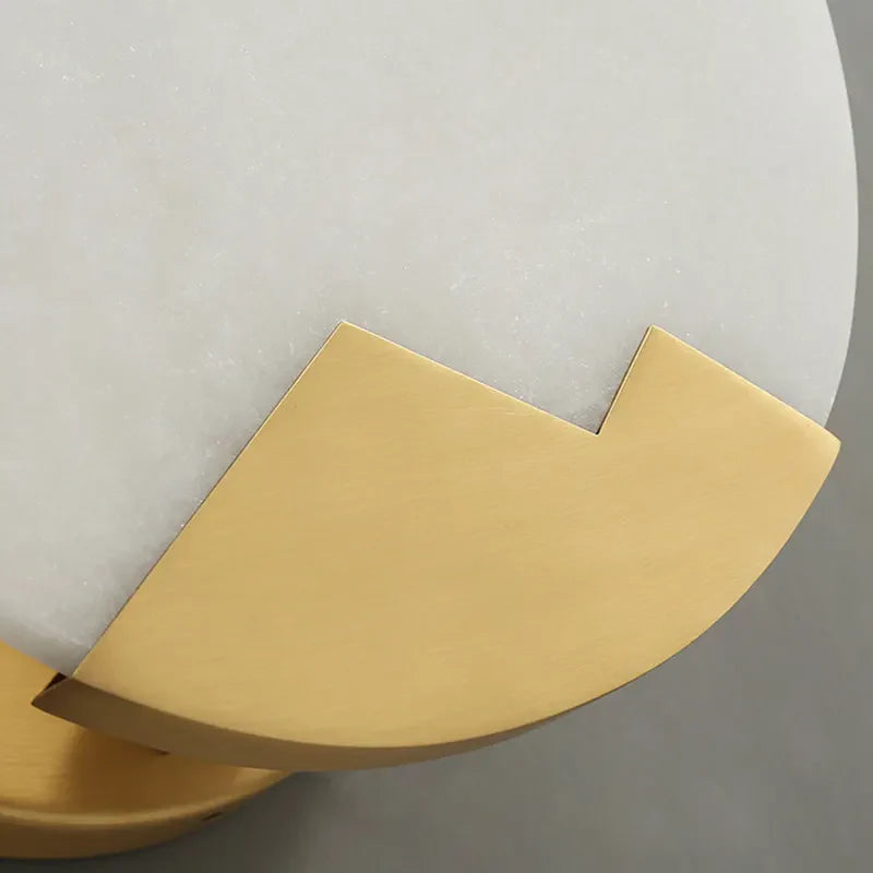 Alabaster Brass Wall Light