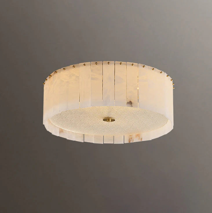 Alabaster Copper Round Ceiling Lamp