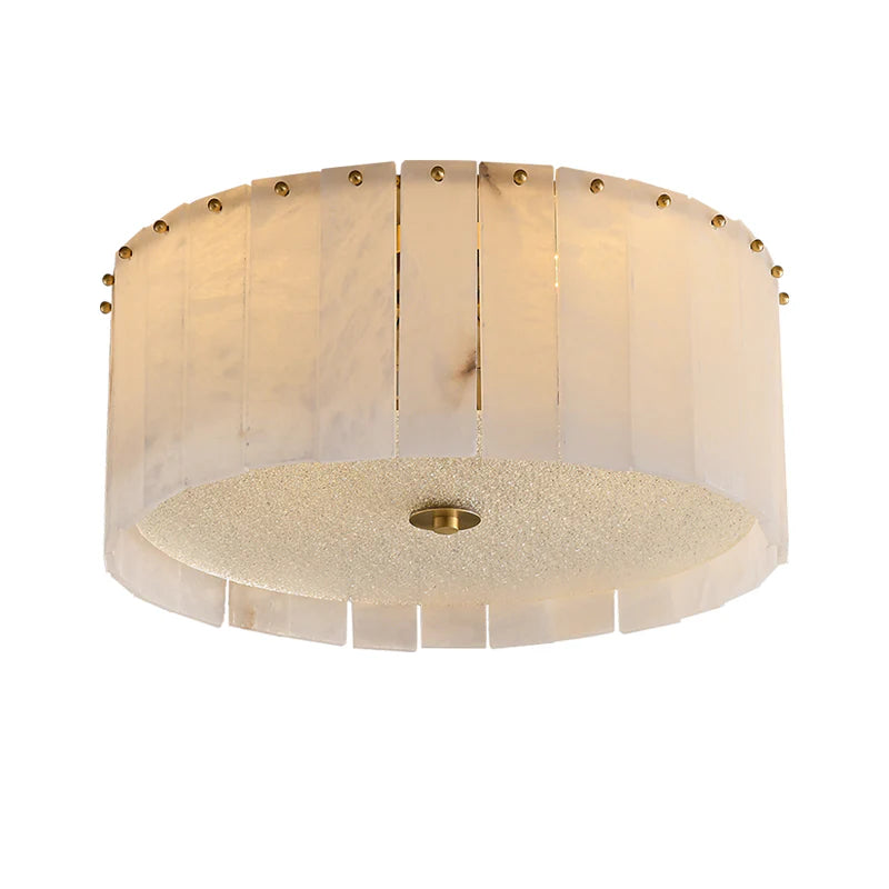 Alabaster Copper Round Ceiling Lamp