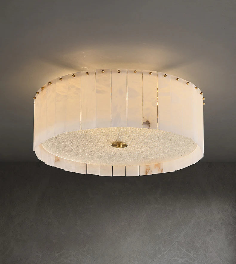Alabaster Copper Round Ceiling Lamp