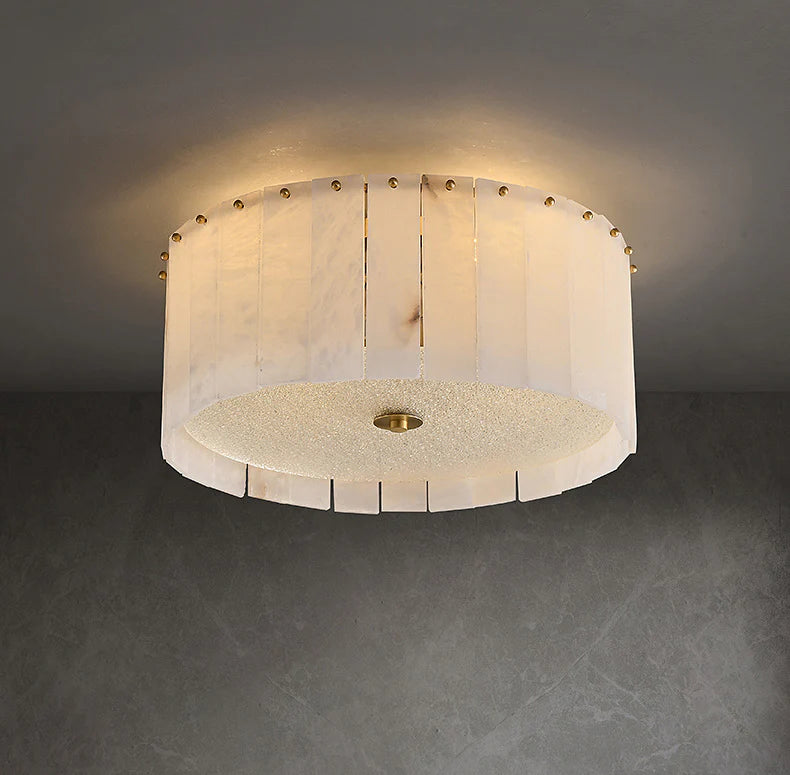 Alabaster Copper Round Ceiling Lamp