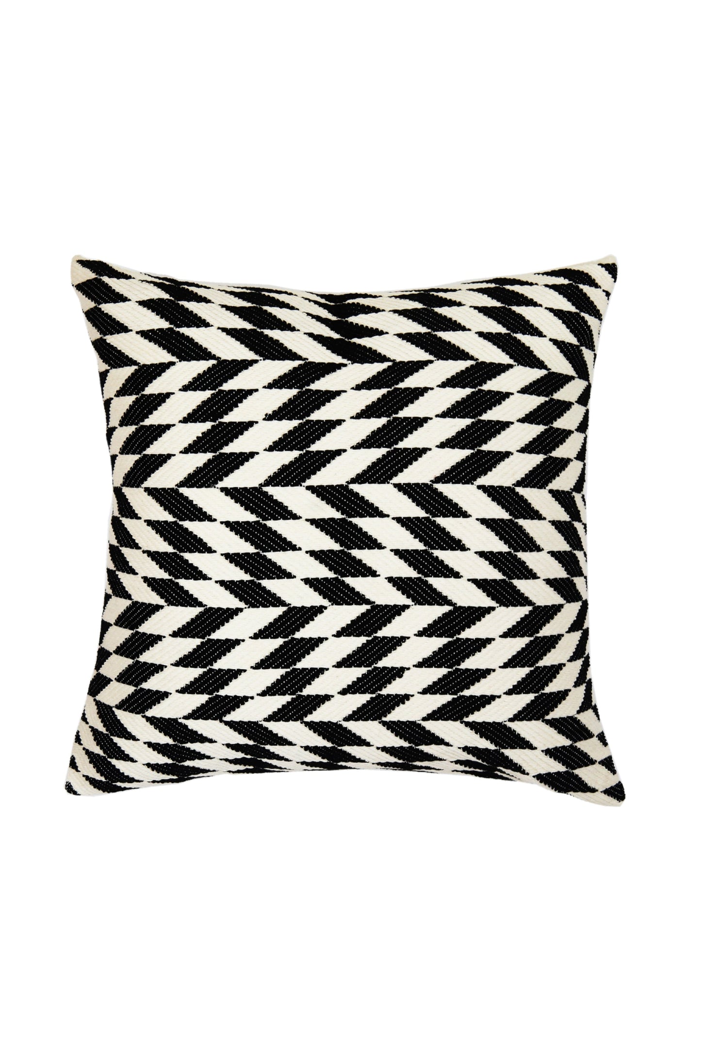 Made to order: Almolonga Diamond Pillow - Black &amp; Natural White -  12" x 20"