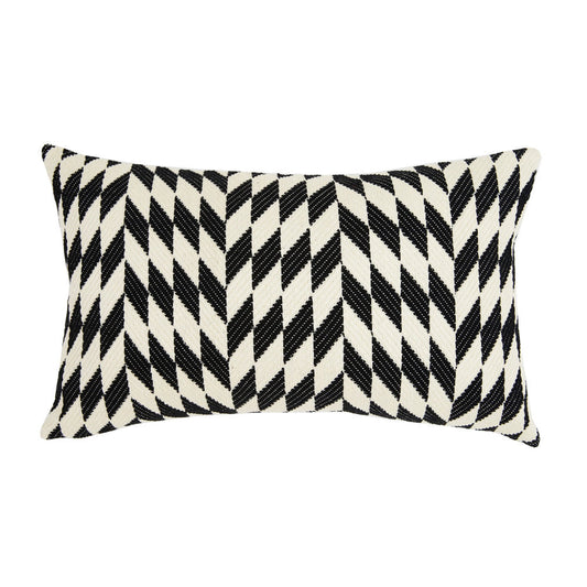 Made to order: Almolonga Diamond Pillow - Black &amp; Natural White -  12" x 20"