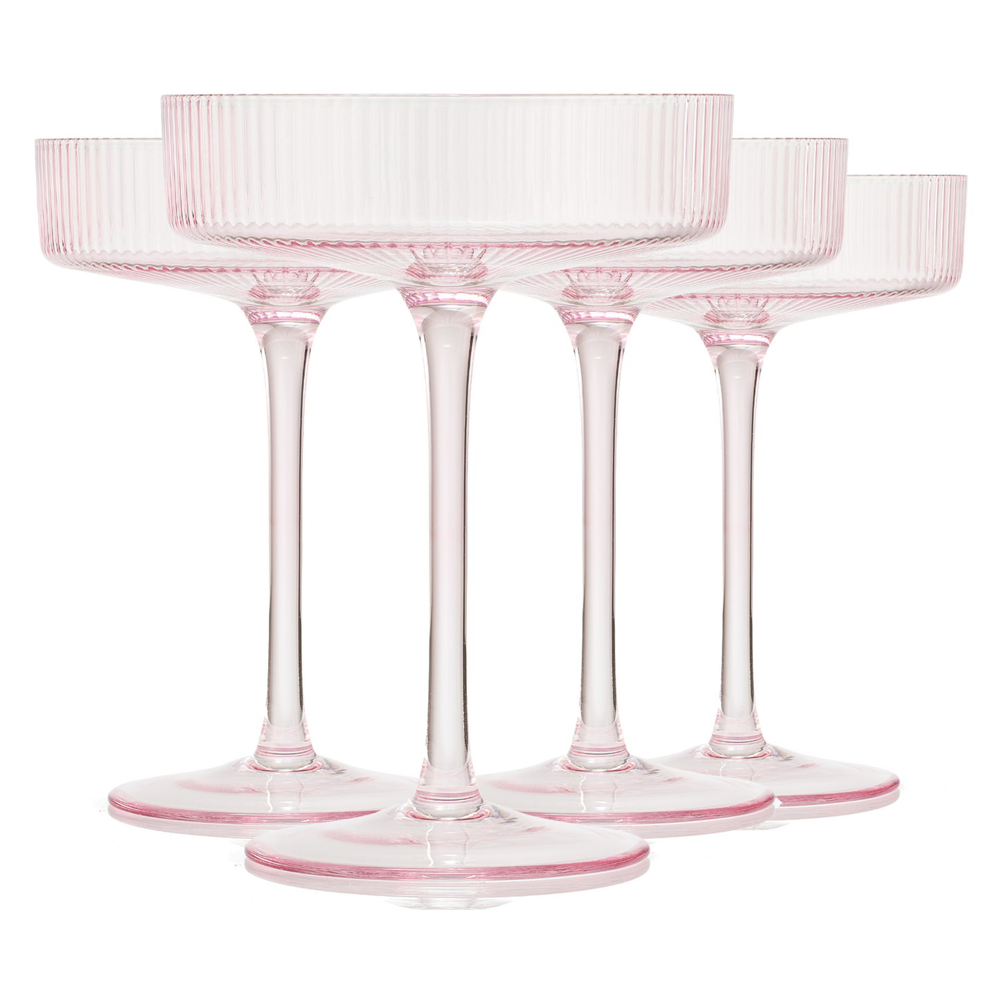 Dining & Tableware: Como Ribbed Champagne Coupe Cocktail Glassware, Set of 4 by Khen Site